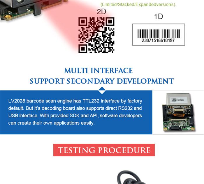 LV2028 2D Barcode Scanner Moduli