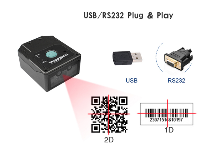 LV3000H Scanner ya Mlingo wa Barcode iliyowekwa fasta