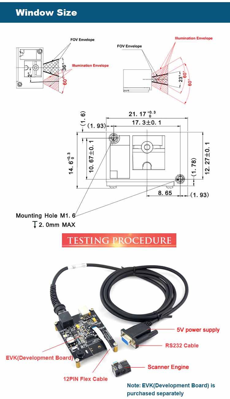 LV3096 2D Barcode Scanner Moduli