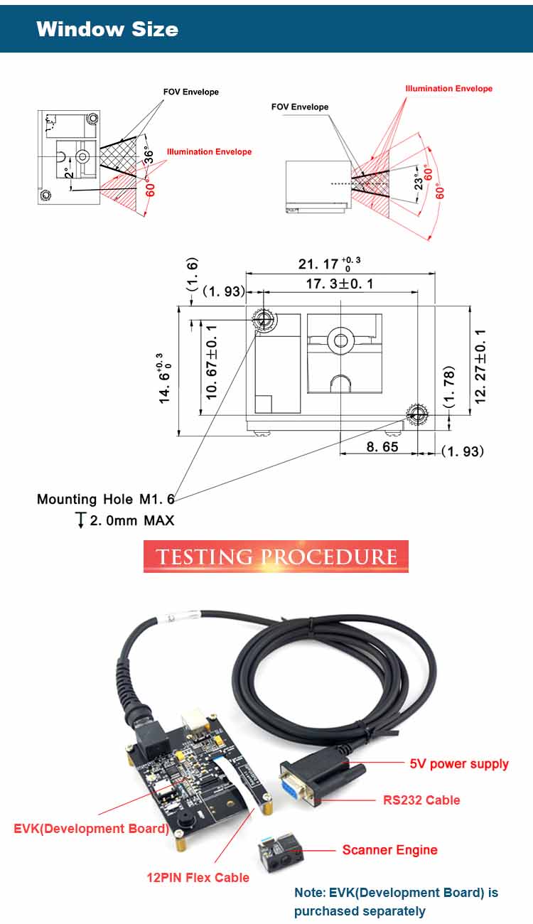 LV3096 2D Barcode Scanner Moduli